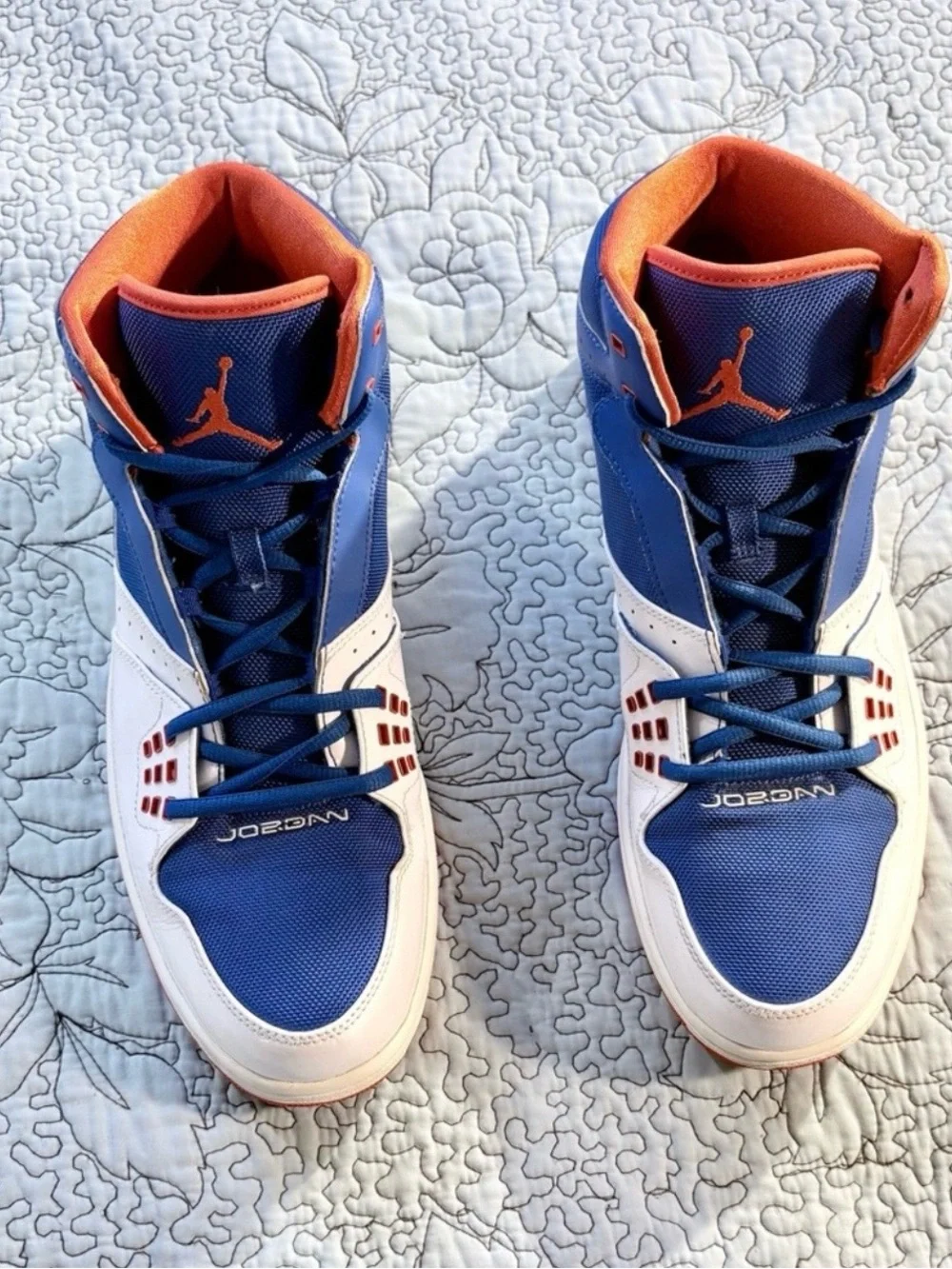 💥Nike Air Jordan 1 Flight 372704-408 Knicks Blue Orange Sz 13💛